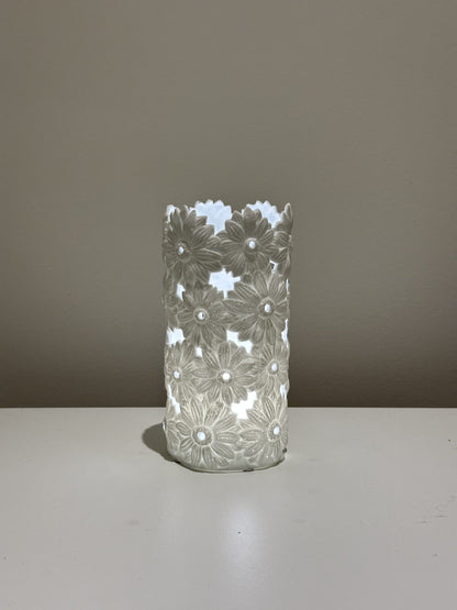 Daisies 3D Textured Ceramic Touch Lamp – Rechargeable & Dimmable