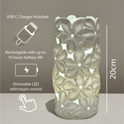 Rechargeable Porcelain Flower Lamp - USB-C