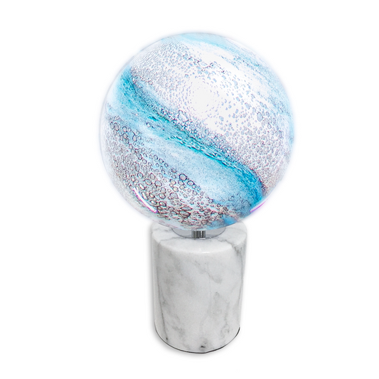 Handblown Glass Lamp with Marble Base