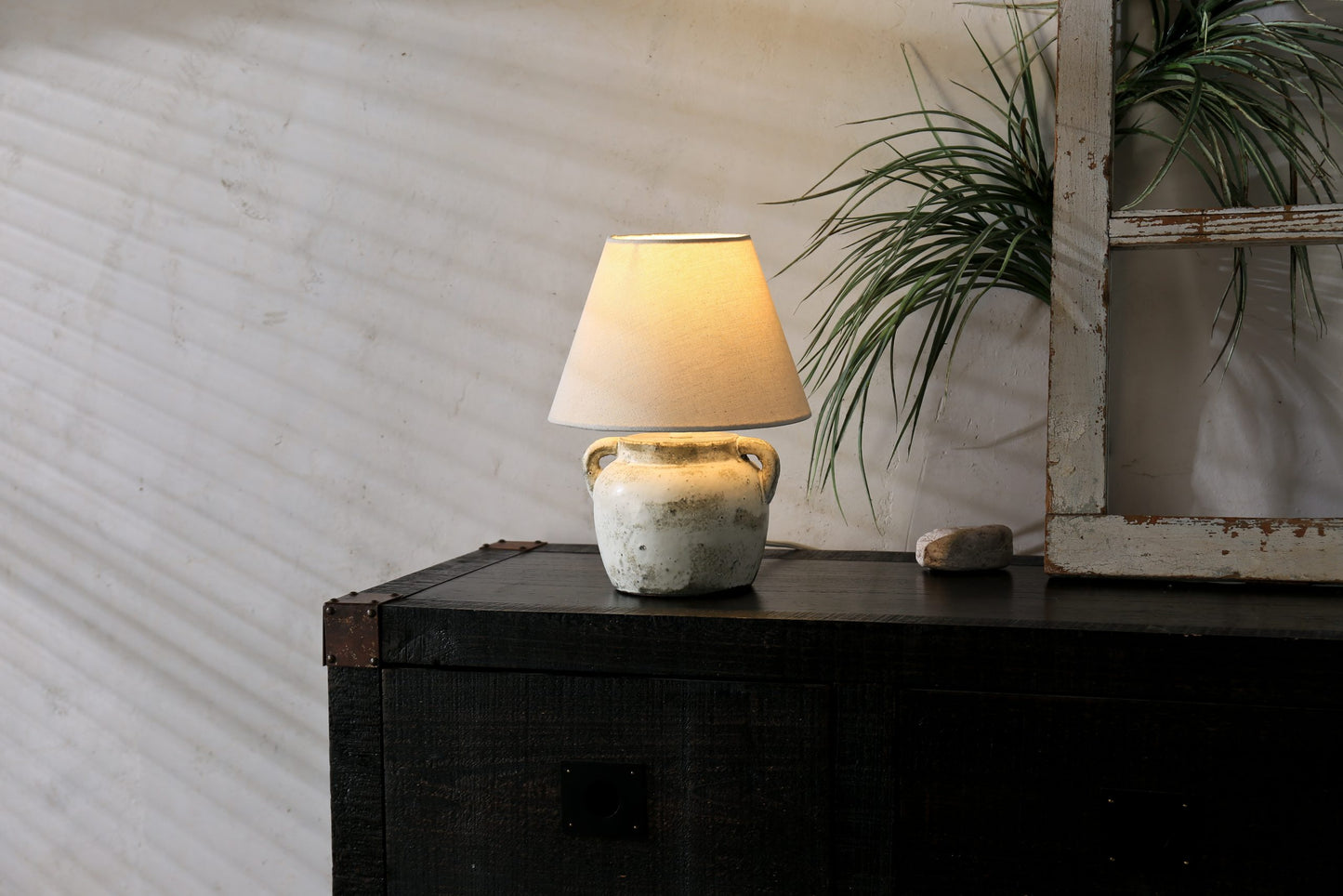 Demova Stone & Fabric Table Lamp